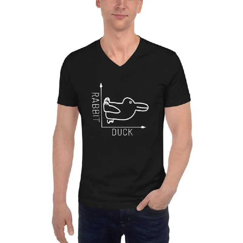 Long Sleeve Women T Shirt for Cooler WeatherRabbit-Duck Illusion - Duck Edition - Unisex V-Neck T-Shirt Long Sleeve Women T Shirt for Cooler WeatherRabbit-Duck Illusion - Duck Edition - Unisex V-Neck T-Shirt