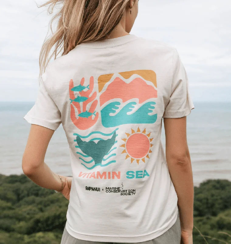 Distressed Women T Shirt with a Laid - Back AestheticRapanui x MCS Women's Vitamin Sea T-Shirt Distressed Women T Shirt with a Laid - Back AestheticRapanui x MCS Women's Vitamin Sea T-Shirt