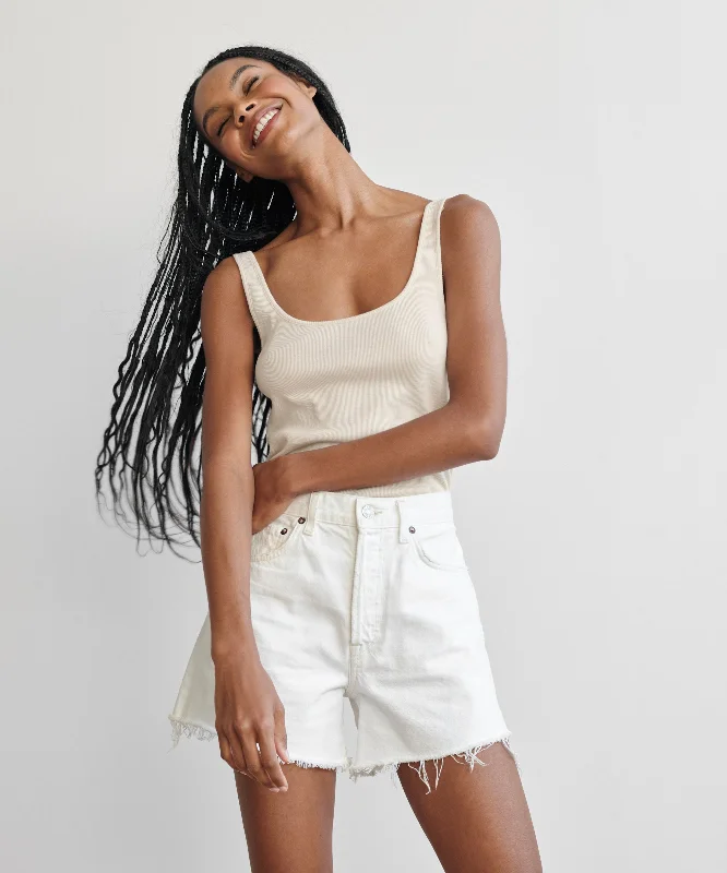 Belted Women's Cotton Blend Sweater Dresses for a Casual LookRib Tank