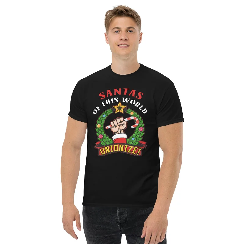Crop Top Women T Shirt to Pair with High - Waisted BottomsSantas of this world, Unionize! - Plus-Sized T-Shirt Crop Top Women T Shirt to Pair with High - Waisted BottomsSantas of this world, Unionize! - Plus-Sized T-Shirt