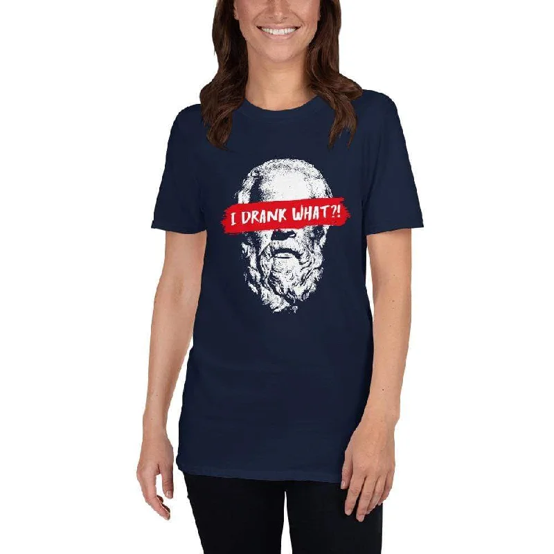 Embroidered Women T Shirt with Intricate DetailsSocrates - I drank what?! - Premium T-Shirt Embroidered Women T Shirt with Intricate DetailsSocrates - I drank what?! - Premium T-Shirt
