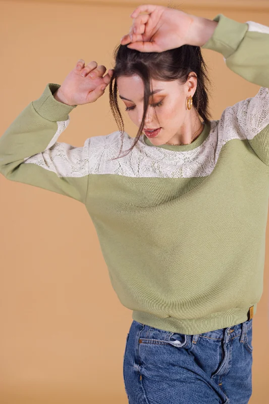 V - Neck Women's Ribbed Wool Sweaters for FallSweater Arwen Olive