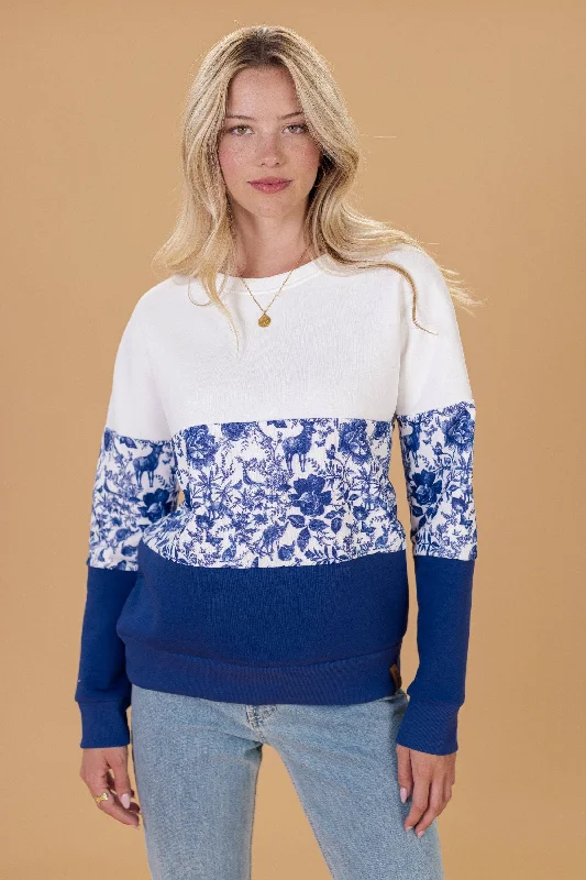 Split - Hem Women's Linen Blend Sweaters for SpringSweater Mia Deer Blue