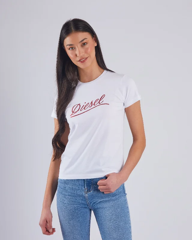 Embroidered Women T Shirt with Intricate DetailsLorenza Tee Dove White