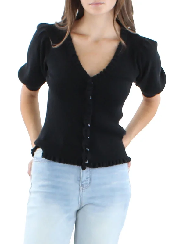 Mock Neck Women's Angora Blend Sweater Dresses in Solid ColorsTasha Womens Ruffled Button-Down Cardigan Sweater Mock Neck Women's Angora Blend Sweater Dresses in Solid ColorsTasha Womens Ruffled Button-Down Cardigan Sweater