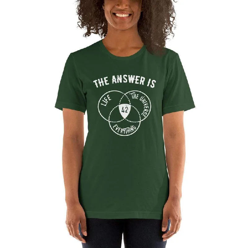 Sequined Women T Shirt for a Sparkly Night OutThe answer is Always 42 - Basic T-Shirt Sequined Women T Shirt for a Sparkly Night OutThe answer is Always 42 - Basic T-Shirt