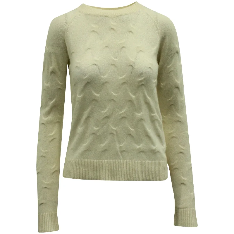 Theory Tucked Crewneck Sweater in Cream Cashmere