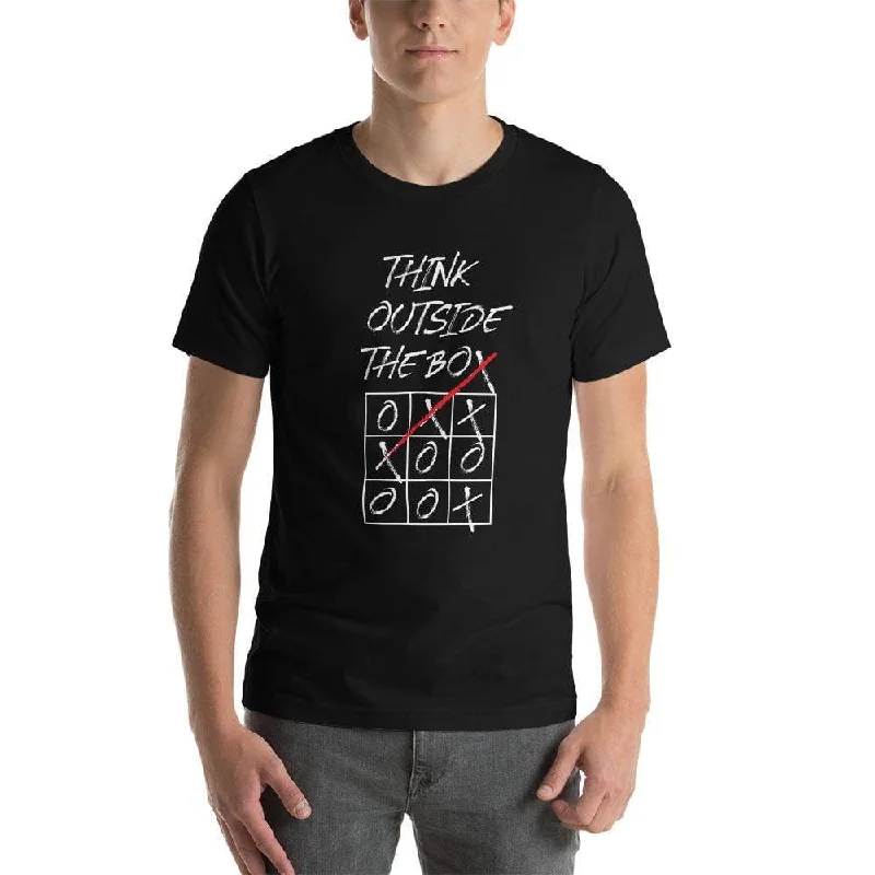 Distressed Women T Shirt with a Laid - Back AestheticThink Outside The Box - Basic T-Shirt