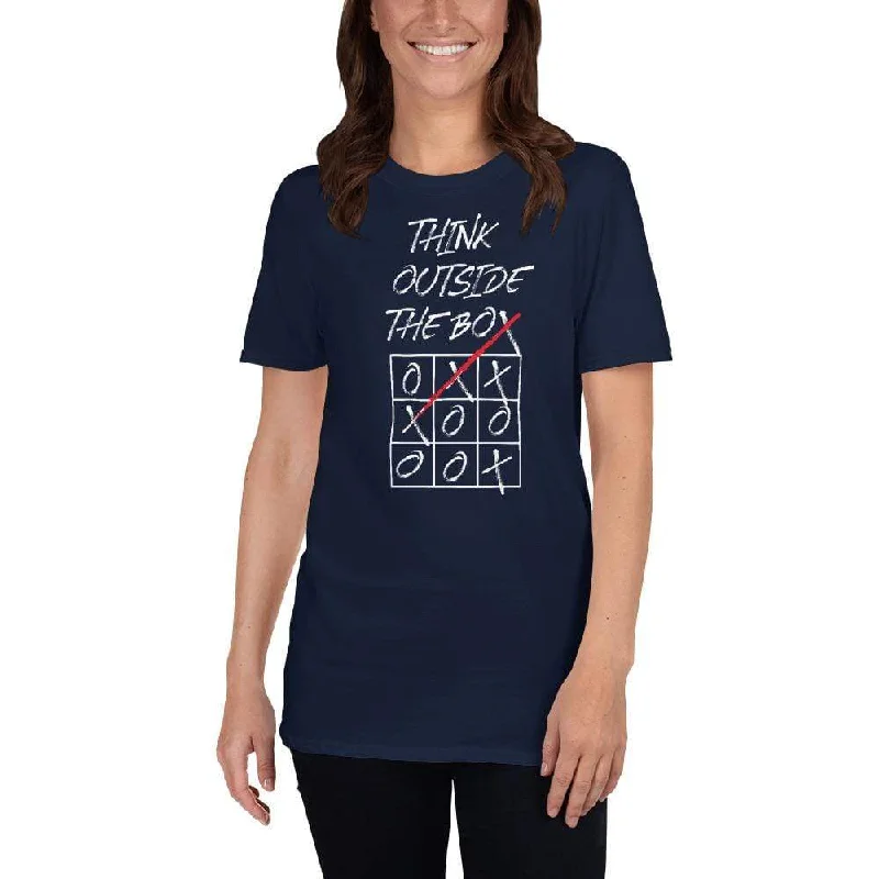 Embroidered Women T Shirt with Intricate DetailsThink Outside The Box - Premium T-Shirt