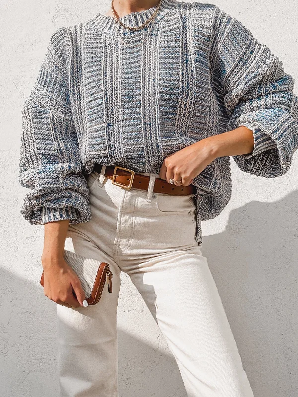 Plus Size Women's Sequined Sweaters for Special OccasionsDanika Two Tone Sweater in Denim Plus Size Women's Sequined Sweaters for Special OccasionsDanika Two Tone Sweater in Denim