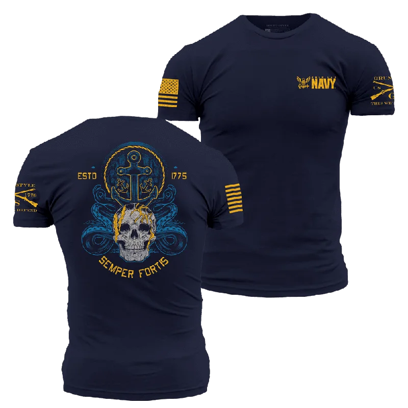 Sleeveless Women T Shirt for Summer ComfortUSN - Men's Semper Fortis T-Shirt - Navy