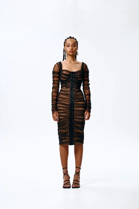 V - Neck Women's Ribbed Sweater Dresses with Belt for a Defined WaistVikisews Lourdes Dress PDF V - Neck Women's Ribbed Sweater Dresses with Belt for a Defined WaistVikisews Lourdes Dress PDF