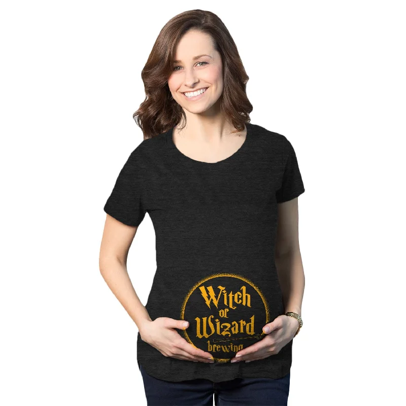 Graphic Print Women T Shirt for a Trendy StatementWitch Or Wizard Brewing Maternity T Shirt