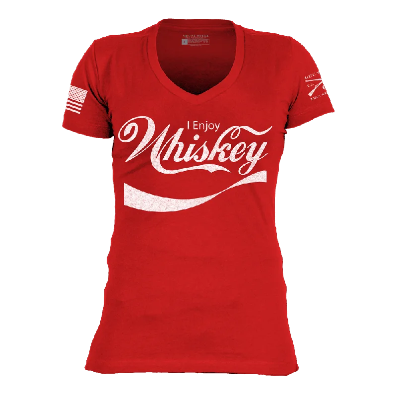 Sleeveless Women T Shirt for Summer ComfortWomen's Enjoy Whiskey V-Neck - Red