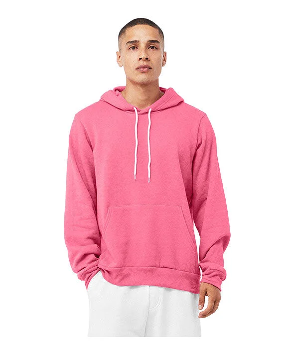 3719 - Bella + Canvas Unisex Sponge Fleece Pullover Hooded Sweatshirt | Heather Charity Pink