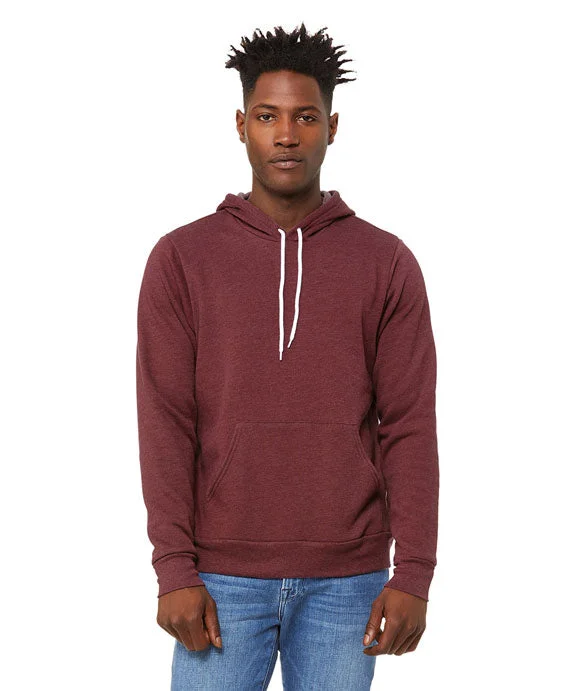 3719 - Bella + Canvas Unisex Sponge Fleece Pullover Hooded Sweatshirt | Heather Maroon