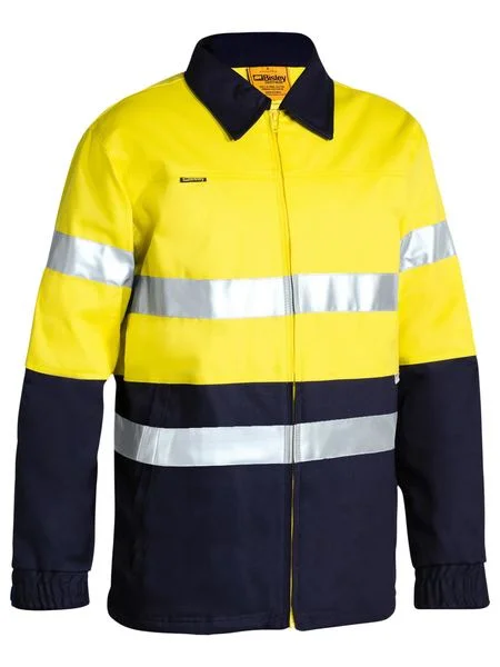 Women's cropped leather jackets with silver zippers for a punk - inspired outfitBisley Hi Vis 2 Tone Taped Cotton Drill Jacket BK6710T Women's cropped leather jackets with silver zippers for a punk - inspired outfitBisley Hi Vis 2 Tone Taped Cotton Drill Jacket BK6710T
