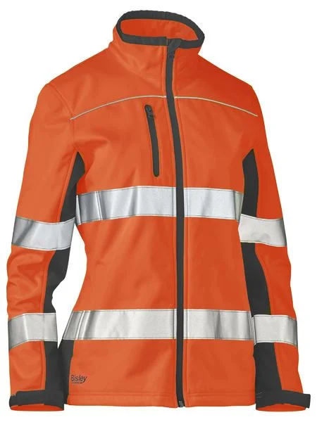 Women's windbreaker jackets with adjustable hoods for windy daysBisley Womens Hi Vis 2 Tone Soft Shell Jacket c/w 3M Reflective Tape BJL6059T Women's windbreaker jackets with adjustable hoods for windy daysBisley Womens Hi Vis 2 Tone Soft Shell Jacket c/w 3M Reflective Tape BJL6059T