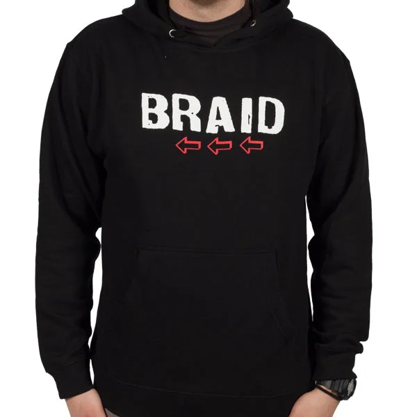 Women's cropped sweatshirt with a slogan graphic for a fun and expressive lookBraid "Arrows" Pullover Hoodie Women's cropped sweatshirt with a slogan graphic for a fun and expressive lookBraid "Arrows" Pullover Hoodie