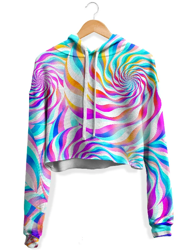 Women's sweatshirt with a mesh panel insert for breathability during workoutsCloud Surfing Fleece Crop Hoodie