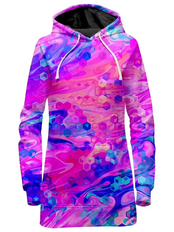 Women's hoodie with a glittery print for a glamorous and sparkly appearanceCotton Candy Wash Hoodie Dress Women's hoodie with a glittery print for a glamorous and sparkly appearanceCotton Candy Wash Hoodie Dress