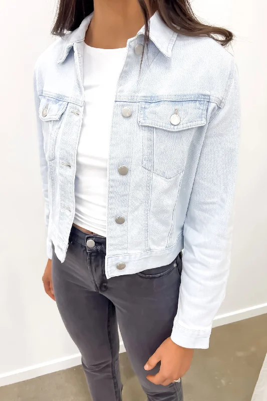Women's faux fur - trimmed denim jackets for a trendy and cozy styleDarcy Denim Jacket 96 Bleached Wash