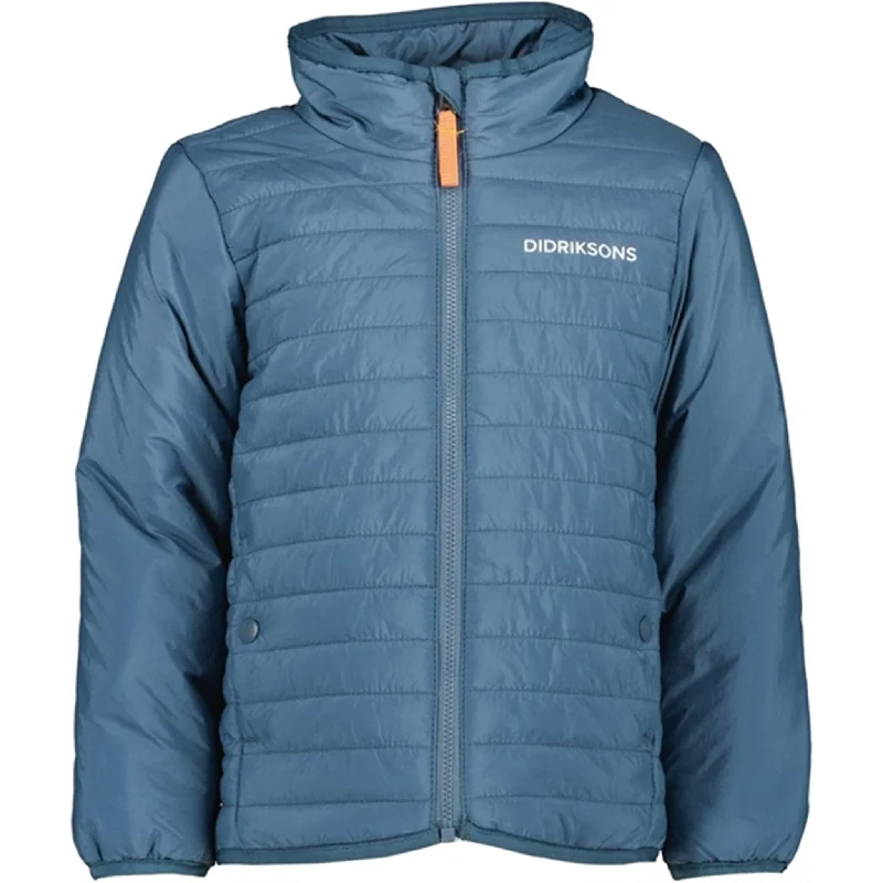 Women's cropped down jackets in bold colors for a sporty and fashionable winter outfitDidriksons Pion True blue Jacket