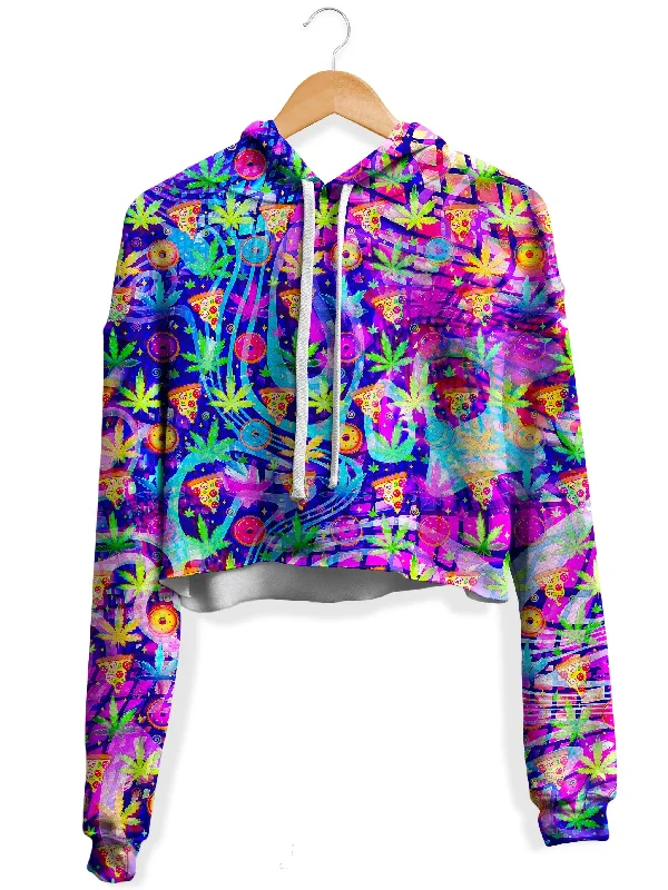 Women's graphic - printed sweatshirt featuring floral patterns for a feminine touchDreamin Of Munchies Fleece Crop Hoodie Women's graphic - printed sweatshirt featuring floral patterns for a feminine touchDreamin Of Munchies Fleece Crop Hoodie