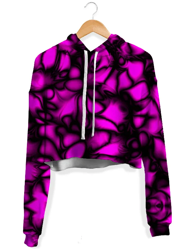 Women's color - block hoodie combining bold hues for a fashion - forward statementFluido Roses Fleece Crop Hoodie Women's color - block hoodie combining bold hues for a fashion - forward statementFluido Roses Fleece Crop Hoodie