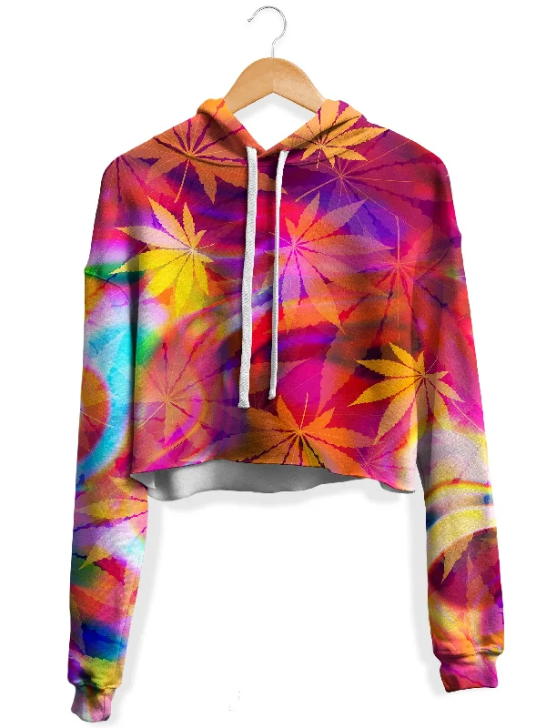 Women's tie - front hoodie in a lightweight fabric for summer layeringGanja Dreamin Fleece Crop Hoodie Women's tie - front hoodie in a lightweight fabric for summer layeringGanja Dreamin Fleece Crop Hoodie