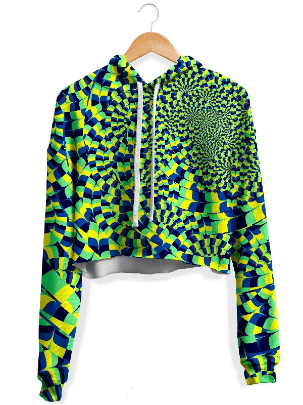 Women's sweatshirt with a mesh panel insert for breathability during workoutsGreen Portal Fleece Crop Hoodie Women's sweatshirt with a mesh panel insert for breathability during workoutsGreen Portal Fleece Crop Hoodie