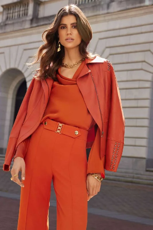 Women's long - length wool blend jackets for a warm and stylish winter lookJoseph ribkoff burnt orange jacket 233926. Women's long - length wool blend jackets for a warm and stylish winter lookJoseph ribkoff burnt orange jacket 233926.