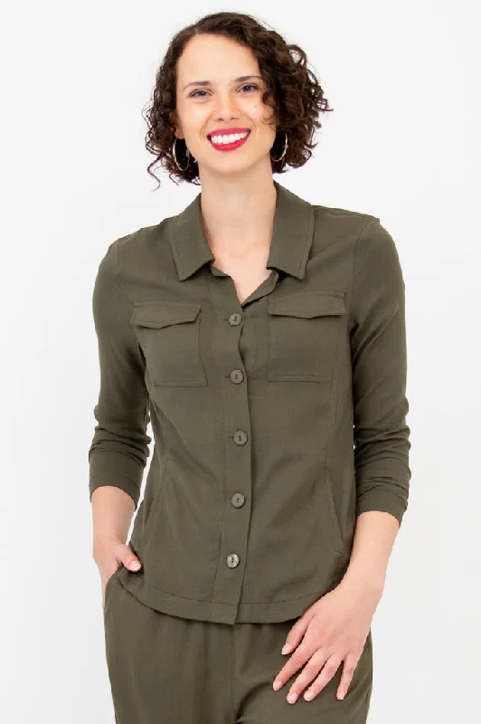 Women's long - length wool blend jackets for a warm and stylish winter lookLauren Jacket, Khaki, Linen Bamboo Women's long - length wool blend jackets for a warm and stylish winter lookLauren Jacket, Khaki, Linen Bamboo