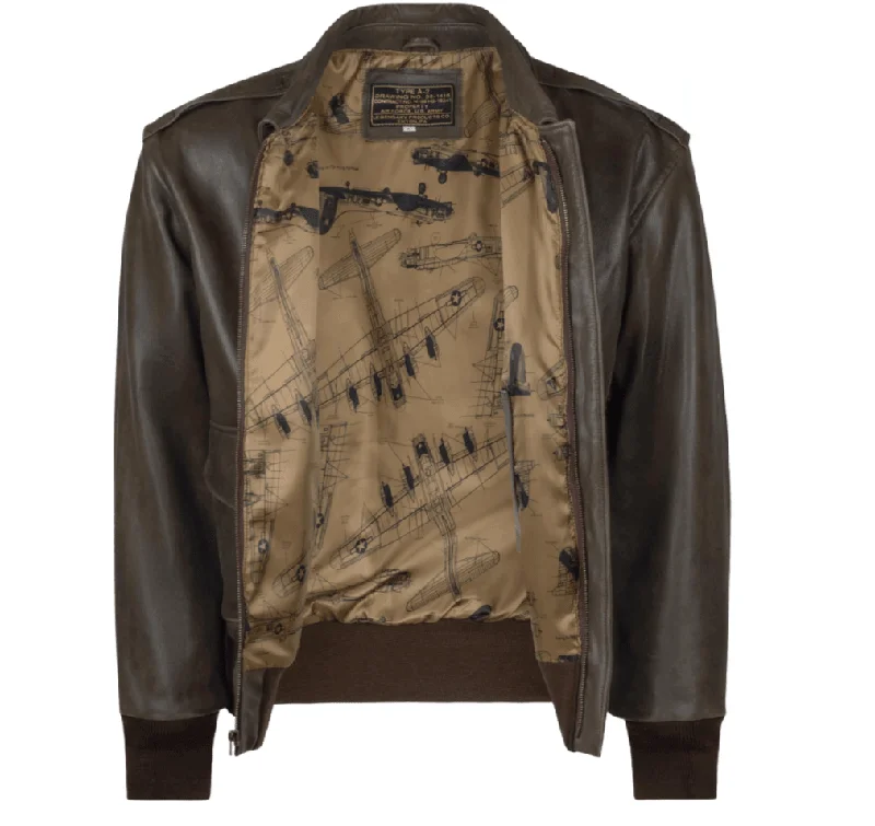 Women's bomber jackets with a holographic finish for a futuristic and eye - catching lookLegendary Flying Fortress Vintaged A-2 Goatskin Leather Flight Jacket