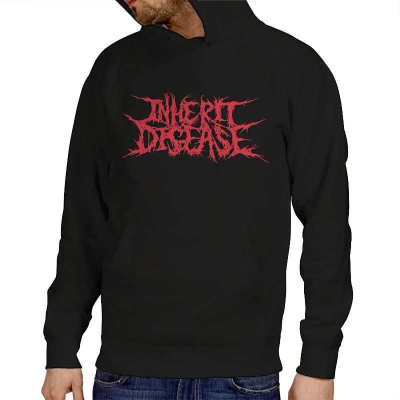 Women's cropped sweatshirt with a slogan graphic for a fun and expressive lookInherit Disease "Logo" Pullover Hoodie Women's cropped sweatshirt with a slogan graphic for a fun and expressive lookInherit Disease "Logo" Pullover Hoodie
