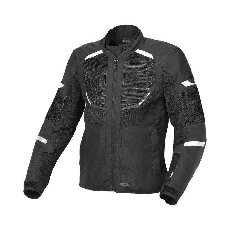 Women's denim jackets with a patchwork design for a bohemian and artsy styleMACNA TONDO MOTORCYCLE MESH JACKET
