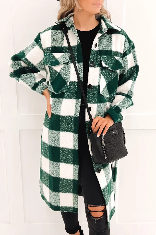 Women's double - breasted tweed jackets in classic colors for a sophisticated office lookMaillie Shacket Green Women's double - breasted tweed jackets in classic colors for a sophisticated office lookMaillie Shacket Green