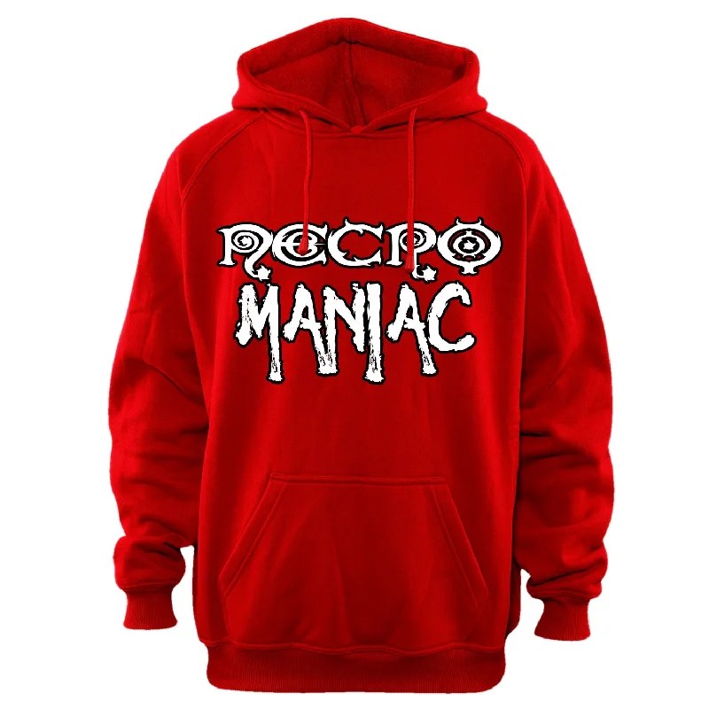 Women's long - sleeve cropped sweatshirt with ribbed cuffs for a snug fitNecro "Necromaniac" Pullover Hoodie Women's long - sleeve cropped sweatshirt with ribbed cuffs for a snug fitNecro "Necromaniac" Pullover Hoodie