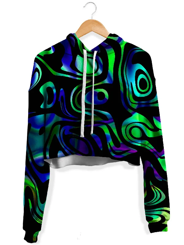 Women's tie - front hoodie in a lightweight fabric for summer layeringNetwork Abstract Fleece Crop Hoodie Women's tie - front hoodie in a lightweight fabric for summer layeringNetwork Abstract Fleece Crop Hoodie