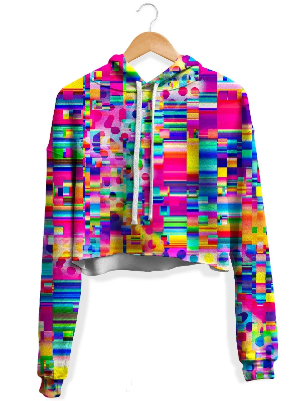 Women's zip - front sweatshirt with contrast stitching for a sporty aestheticNo Signal Fleece Crop Hoodie Women's zip - front sweatshirt with contrast stitching for a sporty aestheticNo Signal Fleece Crop Hoodie