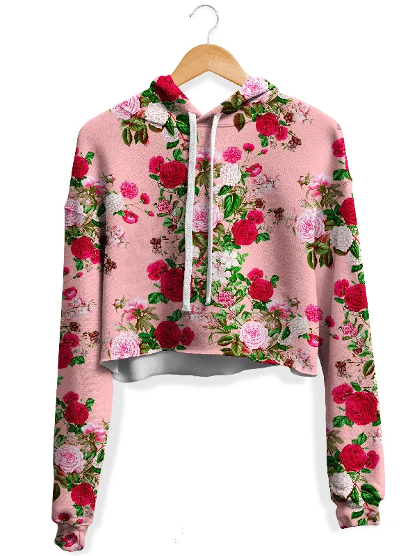 Women's hoodie with a kangaroo pocket and a pom - pom drawstring for added charmPastel Fleece Crop Hoodie Women's hoodie with a kangaroo pocket and a pom - pom drawstring for added charmPastel Fleece Crop Hoodie