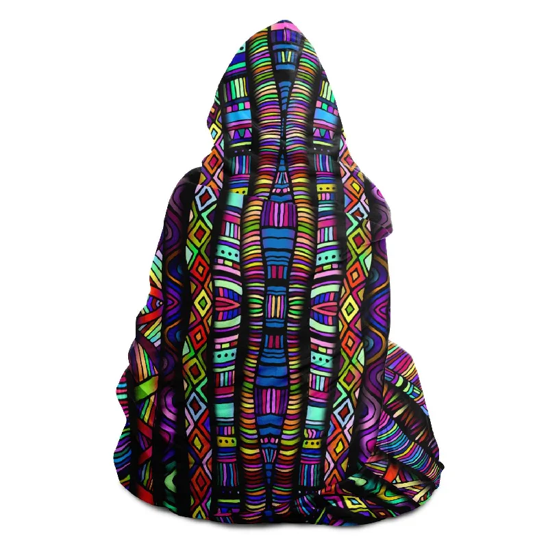 Women's oversized cropped hoodie with drawstrings for a trendy lookRainbow Tribe Hooded Blanket Sherpa Women's oversized cropped hoodie with drawstrings for a trendy lookRainbow Tribe Hooded Blanket Sherpa