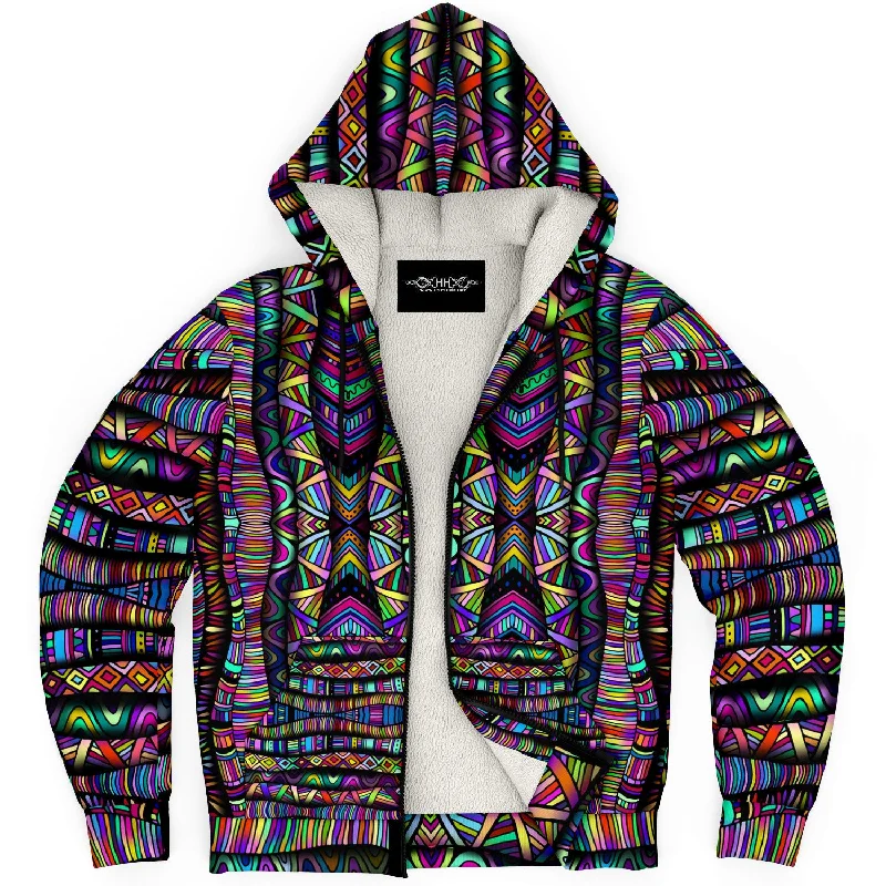 Women's quarter - zip sweatshirt made of organic cotton for eco - conscious fashionRainbow Tribe Microfleece Zip-up Hoodie