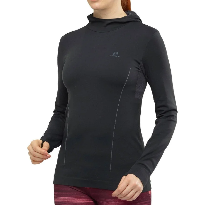 Salomon Comet Seamless Womens Running Hoody - Black