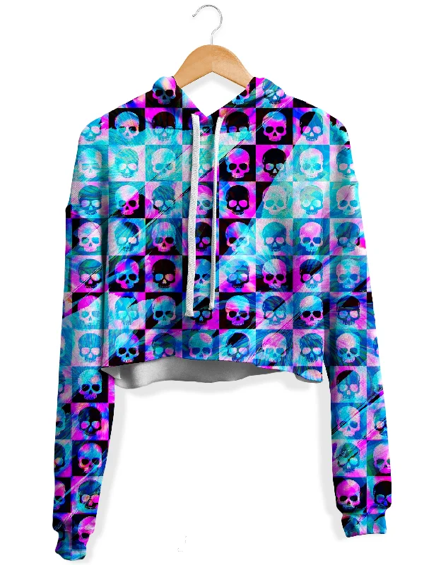 Women's graphic - printed sweatshirt featuring floral patterns for a feminine touchSkull Fam Blue Fleece Crop Hoodie Women's graphic - printed sweatshirt featuring floral patterns for a feminine touchSkull Fam Blue Fleece Crop Hoodie
