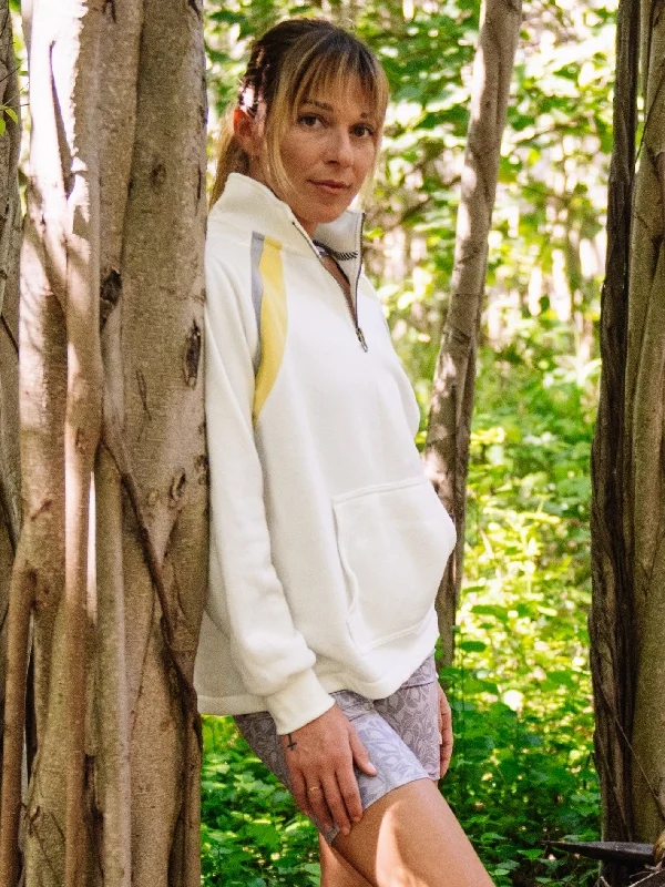 Women's long - line cardigan jackets in a soft knit for a cozy and elegant lookStone Attack Mock Neck Pullover Sweatshirt - Star White