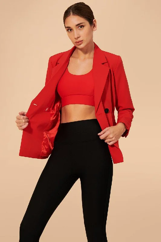 Women's sherpa - lined hoodie for extreme cold weather outdoor activitiesTifan Blazer - Persian Red Women's sherpa - lined hoodie for extreme cold weather outdoor activitiesTifan Blazer - Persian Red