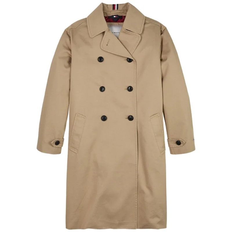 Women's cropped satin jackets in pastel shades for a glamorous evening outTommy Hilfiger Monogram Releaxed Trench Coat Classic Khaki
