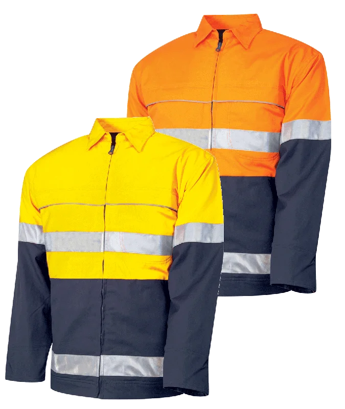 Tru Workwear Cotton Drill Canvas Jacket c/w 3M Reflective Tape DJ2192T1﻿