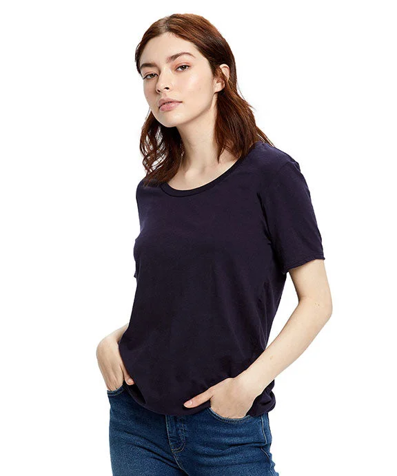 Women's tie - front hoodie in a lightweight fabric for summer layeringUS115 - US Blanks Ladies Short-Sleeve Loose Fit Boyfriend Tee | Midnight Women's tie - front hoodie in a lightweight fabric for summer layeringUS115 - US Blanks Ladies Short-Sleeve Loose Fit Boyfriend Tee | Midnight